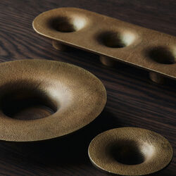 Soothe Block Candle Holder, brass, Ferm Living